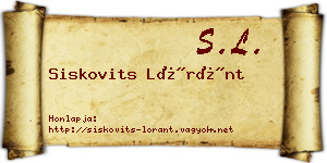 Siskovits Lóránt névjegykártya