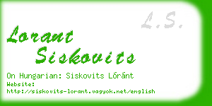 lorant siskovits business card