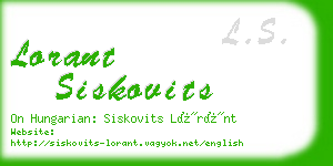 lorant siskovits business card
